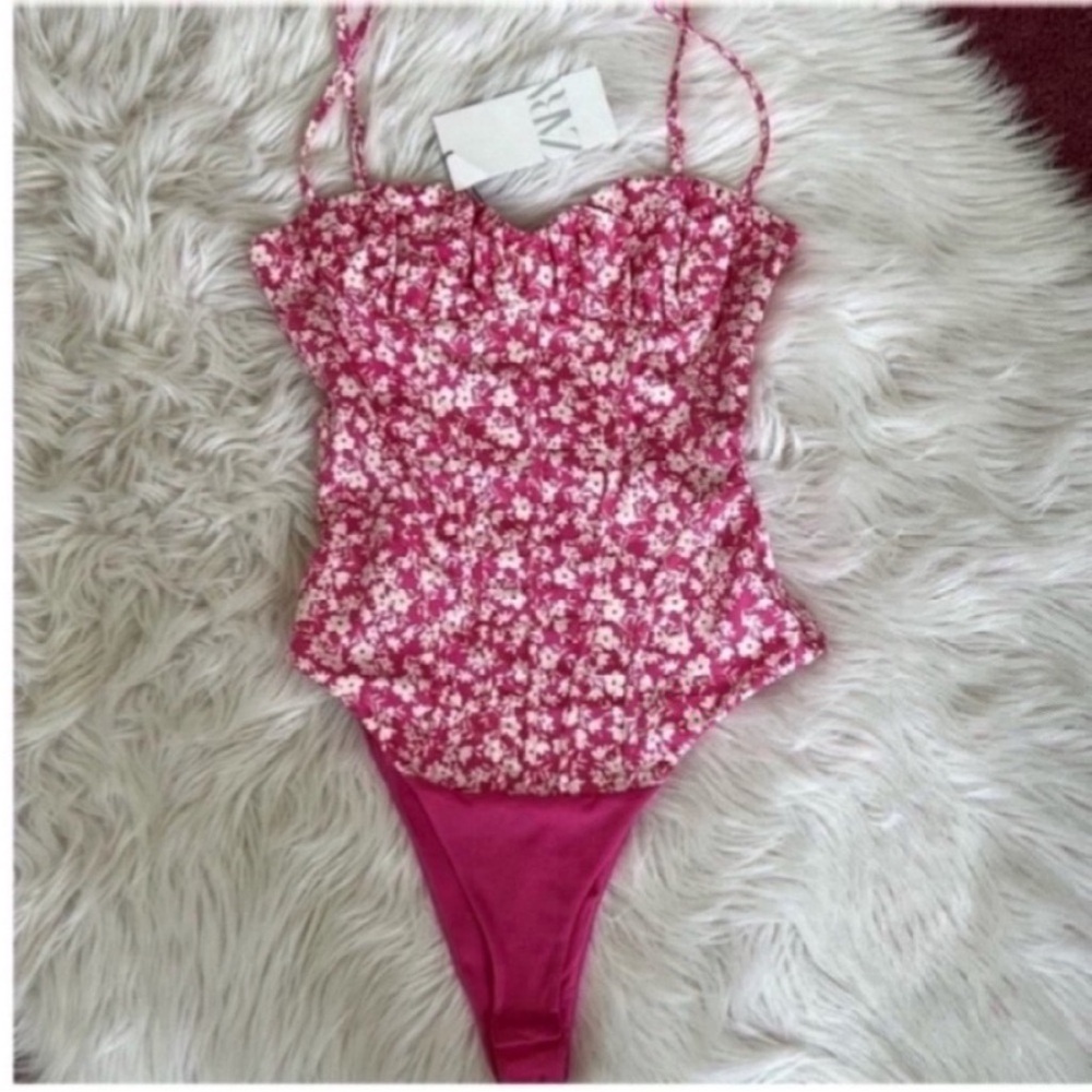 Zara Floral Cranberry Unitard
Size XS